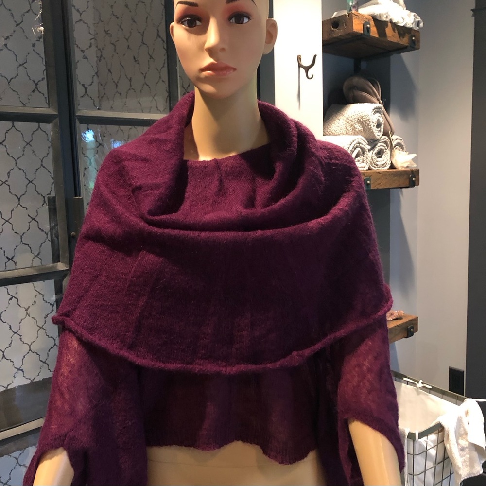 Anthropologie Guinevere Mohair wool poncho.